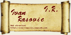 Ivan Rašović vizit kartica